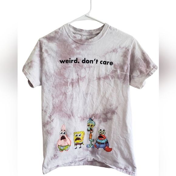 Spongebob Tie Dye XL Tee "Weird. Don't Care" - Picture 1 of 5